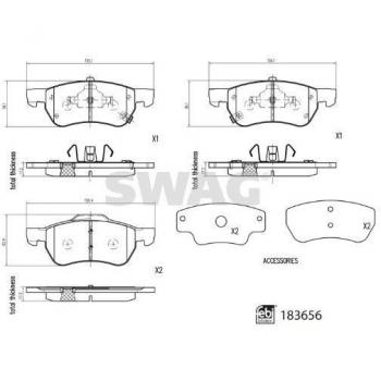 Kit di Pastiglie Freni SWAG 33 10 9108