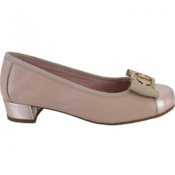 Zapatos EUFORIA PAMELA para mujer, acabado en beige y oro, confeccionados en cuero