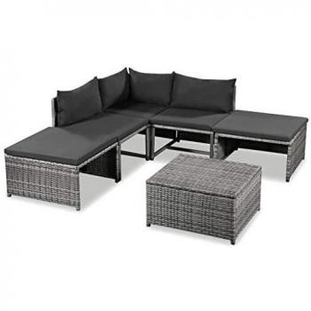 VidaXL 15‑Teiliges Rattan‑Gartensofa‑Set – Grau