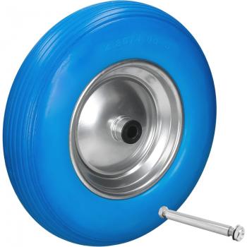 PU Vollgummi Schubkarrenrad 390 mm Blau