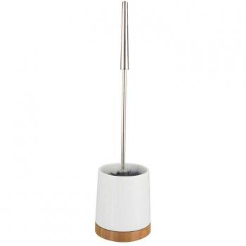 WC-Garnitur Bamboo Keramik, Weiß, Keramik weiß, Bambus