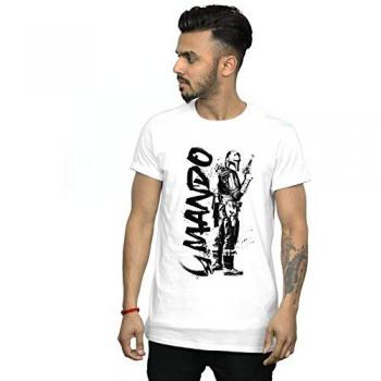 T-shirt homme Star Wars The Mandalorian Splat Mando rouge