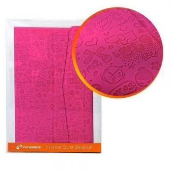 Custodia rigida per tablet 7 in ecopelle rosa