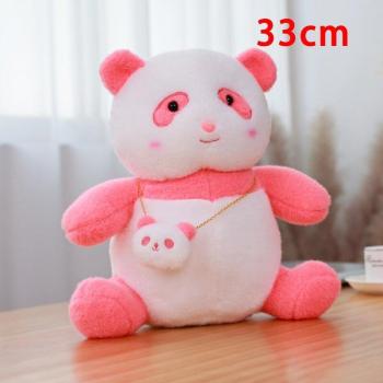 Vividly Stuffed Pink Panda with Bag