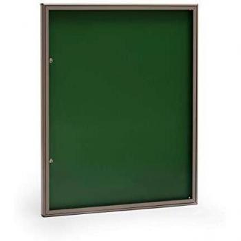 Lavagna per avvisi in alluminio con finitura bronzo-oro e vano verde, misure 9 fogli A4