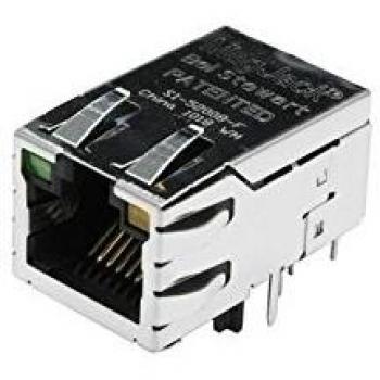 Conector RJ45 8P8C con Blindaje y LED para Instalaciones THT