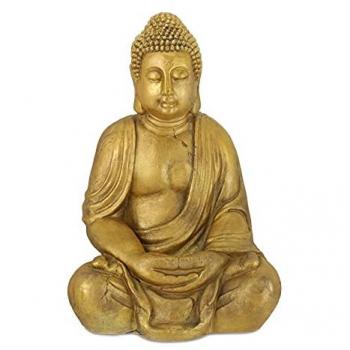 Statue de Bouddha Assis – Résistant au Gel – Relaxdays – XL HLP – 10035610-0