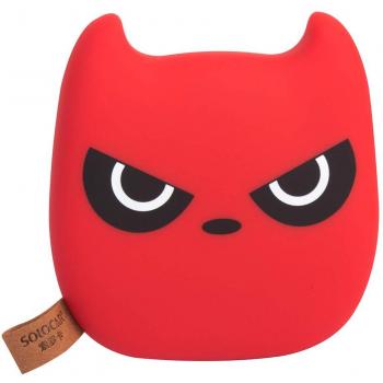 SOLOCAR Batterie Externe Cartoon Mignon 7500 mAh Power Bank 2 Sorties USB Rouge
