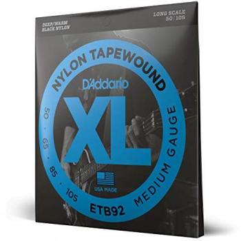 Cordes de basse D'Addario ETB92 Nylon Tapewound Medium 50-105