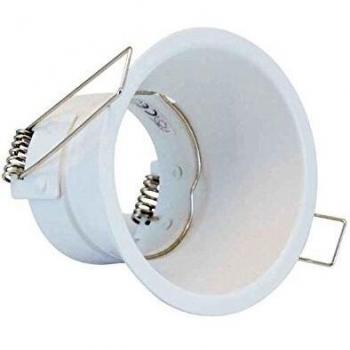 Base di Montaggio per Faretti LED Girevole e Regolabile 30° Bianco IP20 Diametro 83 mm Foro 72 mm