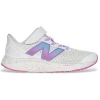 New Balance Para Niña PAARIV4 Zapatillas Fresh Foam Arishi V4 Blanco 33 Plano Cordones Velcro Casual Deportivo Running Moda Infantil