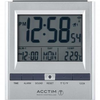 Digital LCD Alarm Clock 71717X by Acctim – Silver