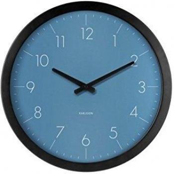Karlsson Stilvolle Uhr – Zartes Äußeres – Blau – Metall – Ø 40 cm, H.5 cm – Kein AA-Akku