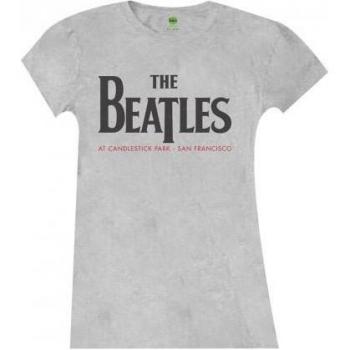 The Beatles Damen T-Shirt mit Rückendruck Candlestick Park M grau
