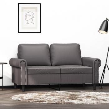 VidaXL Sofa 2-Sitzer Grau 120 cm Kunstleder