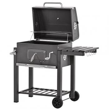 Outsunny Charcoal Grill Bbq Trolley Wheels Garden Metal Backyard Barbecue W/Shel