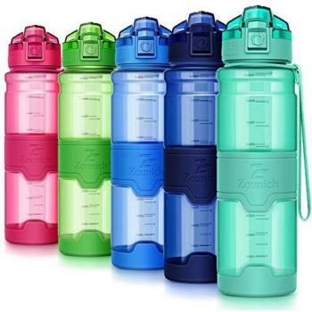 School Reusable Drink Bottle 400ml Plastic Leak Proof & Fruit Infuser