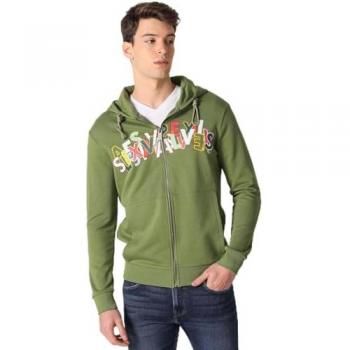 Felpa Zip Green e Multi Color Six Valves