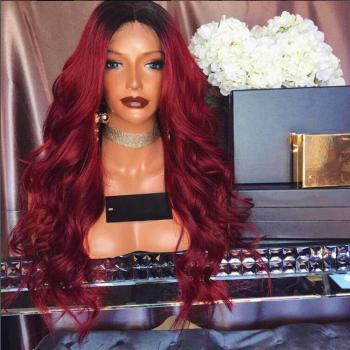 High Temperature Fiber Ombre Red Wig