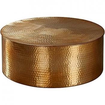 Tavolino in alluminio oro Rahi 75 x 31 cm