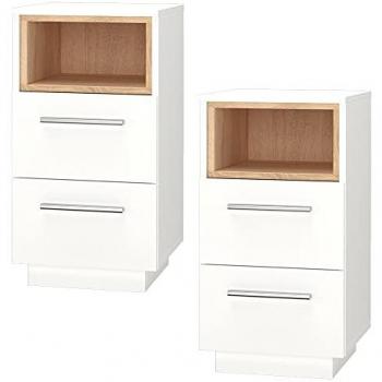 Vicco Lot de 2 tables de chevet blanches 36 x 68 cm