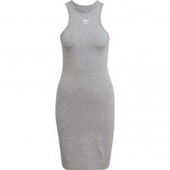 Adidas HF7486 : robe grise femme avec motif rib