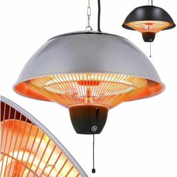 Chauffage Terrasse Suspendu AREBOS – Infrarouge 2 Niveaux 750 W et 1500 W