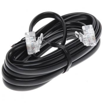 Cabo de Telefone Preto 6P4C 2 Metros