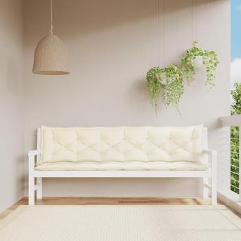 Cojínes Decorativos Banco Jardín VidaXL 200×50×7 cm, Blanco-Crema, Azul y Verde
