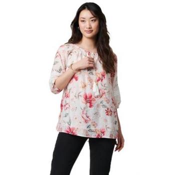 Bardot Neck Lace Trimmable Blouse – Pink, Izabel London, Size 10