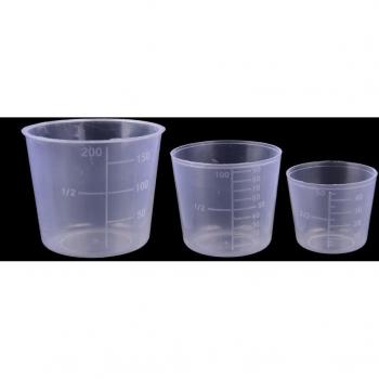Vasos de Medición Graduados de Plástico (3 Piezas: 200ml, 100ml, 50ml)