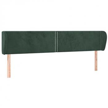 VIDAXL Testiera Ad Orecchio Verde Scuro 163x23x78/88 Cm In Velluto