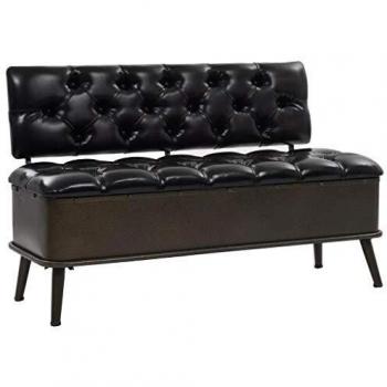 VidaXL Panca di Stoccaggio con Schienale in Pelle Sintetica 120x52x75 cm