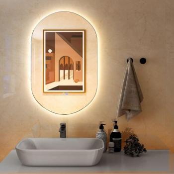 Dimmbarer Ovaler LED Wandspiegel für Badezimmer