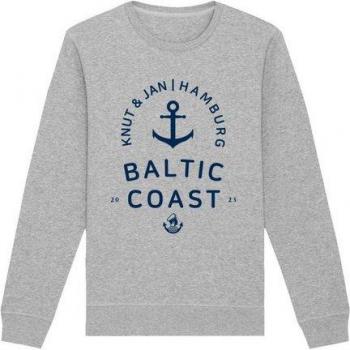 Erdfarbenes F4NT4STIC Herren‑Sweatshirt „Ostsee Logo” – Langarm ohne Bündchen, Gr. L, Premium Qualität