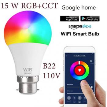 Bombilla LED Smart RGB 15W con Control por Voz y Modo Regulable