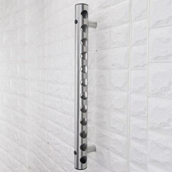 Montaje en pared para botellas de vino redondo en acero inoxidable