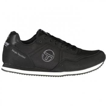 Sergio Tacchini Black Lace-Up Sneakers with Embroidery