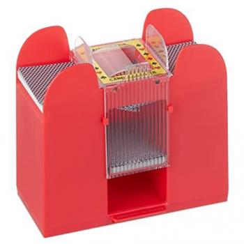 Relaxdays Automatizador de Naipes – 6 Barajas en Color Rojo