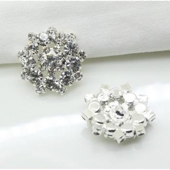 22MM Silver Diamante Buttons