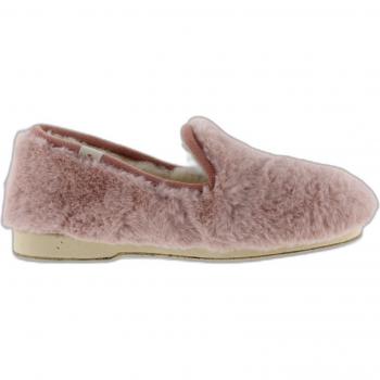 Chaussons en fourrure pour femme Victoria Wamba Nude