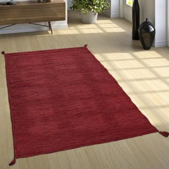 Coton rouge tissé à la main – Tapis de créateur Paco Home
