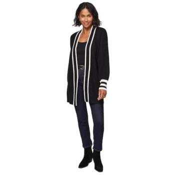 Wallis Women’s Small Black Tipped Cardigan – Sweater Style