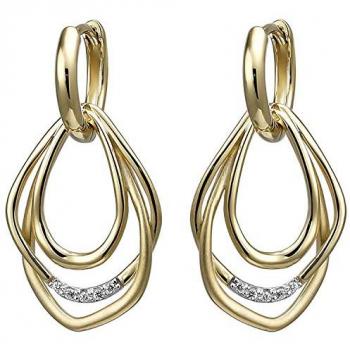 Zirkonia Creolen aus 925 Sterling Silber mit Goldbeschichtung