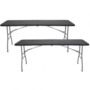 Lot de 2 tables de traiteur pliantes 180cm, 7house
