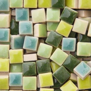 500Pcs 1x1cm Variety Pack Ceramic and Glass Mosaic Tiles for Handmade Crafts