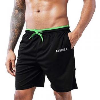 LUWELL PRO Men's Running Shorts with Pockets Quick Dry Breathable Active Gym Shorts for Workout, Training, Jogging