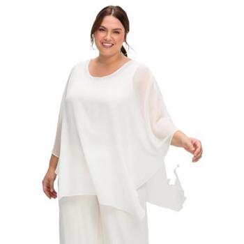 Tunika SHEEGO für Damen, große Größen, offwhite, 2-in-1-Design, Gr. 56