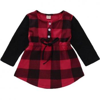 Toddler Girls Christmas Plaid Shirt Dress