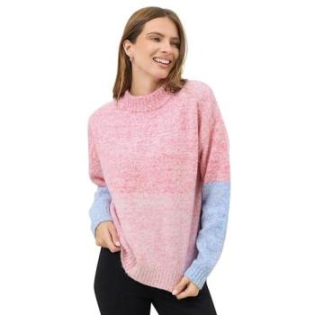 Pink M&Co Colourblock Sweater for Women, Size 14/16
